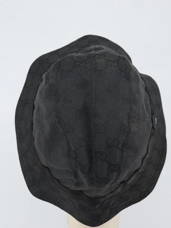 GUCCI GG Canvas Bucket Hat L Black Auth hk3506 main image 5